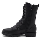 Shoe Land Eletrra Women's Ankle Lace Up Military Combat Boot Black 10.0 - Like New