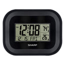 SHARP ATOMIC CLOCK, 9 5/8" H X 9 13/16" D X 1 7/16" D, 110987 - BLACK - Like New