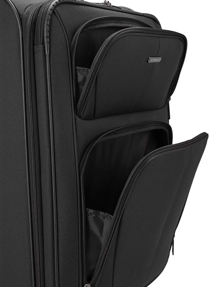 U.S. Traveler Aviron Bay Softside Spinner 3 Piece Luggage US08125K-BLK - BLACK Like New