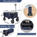 REDCAMP Collapsible Beach Wagon Big Wheels Sand Heavy Duty 145L Large B092HJNZCS - Like New