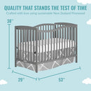 Dream On Me Chelsea 5-in-1 Convertible Crib in Steel Grey - Like New
