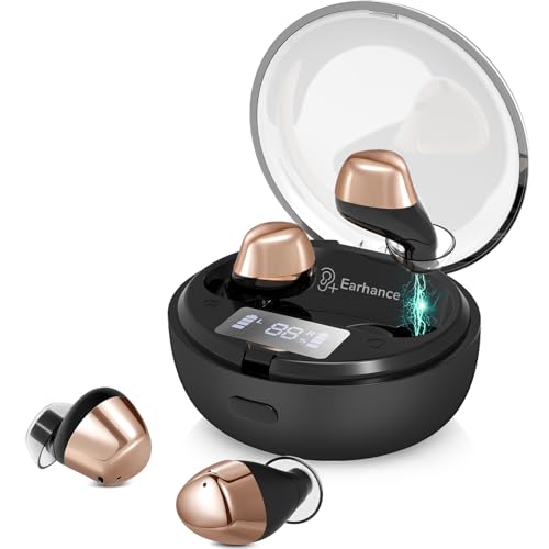 EARHANCE DIGITAL HEARING AIDS RECHARGEABLE NOISE CANCELING - GOLD - Like New