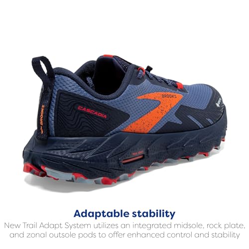 1203911B460 BROOKS WOMEN CASCADIA 17 GTX TRAIL NAVY BITTERSWEET PEACOAT SIZE 9.5 - Like New
