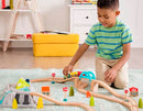 B. TOYS WOOD & WHEELS TRAIN SET- 47PC WOODEN TRAIN TRACKS ACCESSORIES BX1792Z - Like New