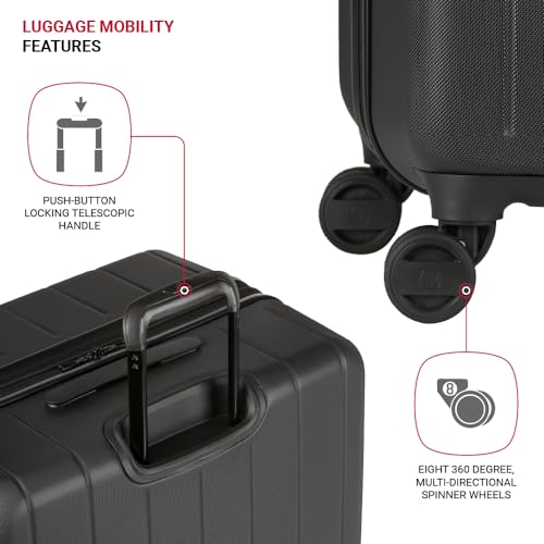 SWISSGEAR WANDERLUST 3-PIECE SPINNER 3-PIECE SET (19/19/25) SA8092 - BLACK - Brand New