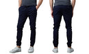 MJP-601NV GALAXY BY HARVIC MEN'S BASIC STRETCH TWILL JOGGERS CHINOS NAVY L - Brand New