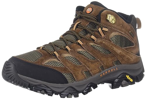 J035839 MERRELL MEN'S MOAB 3 MID WATERPROOF HIKING BOOTS EARTH SIZE 12.5 - Like New