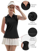 FKEEP Women's Sleeveless Polo Golf Tennis Shirt with Collar Quick-Dry XXL BLACK - Brand New