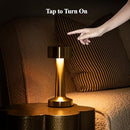 BELL+HOWELL ELEGANT CORDLESS TABLE LAMP, 3 LIGHT COLORS - 2902 - GOLD - Like New