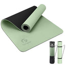 Yoga Mat Non Slip, Eco Friendly Fitness Exercise Mat Carrying Strap -Green/Black - Brand New