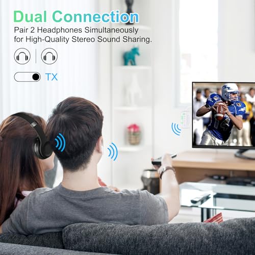 BEEITZIE BLUETOOTH TRANSMITTER RECEIVER 2-IN-1 V5.3 WIRELESS TRANSMITTER - WHITE - Like New