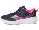 SAUCONY KINVARA 14 ALTERNATIVE CLOSURE SIZE: YOUTH 4 PINK/NAVY - Like New
