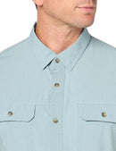 UNIONBAY TECH MESH BUTTON-UP SHIRT - SIZE: MEN L - LACQUER - Like New
