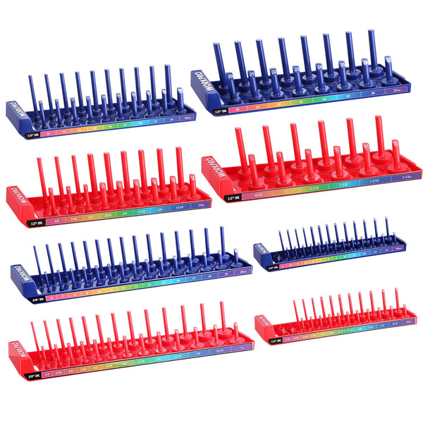 WORKPRO SOCKET ORGANIZER SET 8PC SOCKET HOLDER SOCKET TRAYS SOCKET STORAGE - Like New