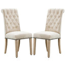Restworld Fabric Dining Chairs Set of 2,Tufted Upholstered High Back - Brand New
