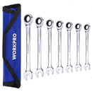 WORKPRO 7-PIECE RATCHETING COMBINATION WRENCH SET 72 TEETH CR-V METRIC 8MM-17MM - Like New