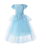 JERRIS APPAREL GIRLS PRINCESS COSTUME PUFF SLEEVE DRESS UP SIZE 7Y - BLUE - Brand New