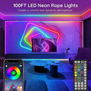 AILBTON 100Ft Neon Rope Lights,Flexible Led Rope Lights Control with App/Remote - Like New