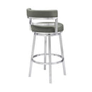 Armen Living Madrid Rotating Bar Stool B07V45DL7Y - Gray Faux Leather - Brand New
