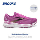 BROOKS WOMEN’S ADRENALINE GTS 23 RUNNING SHOE - ORCHID/BLACK/PURPLE - SIZE 6.5 - Like New