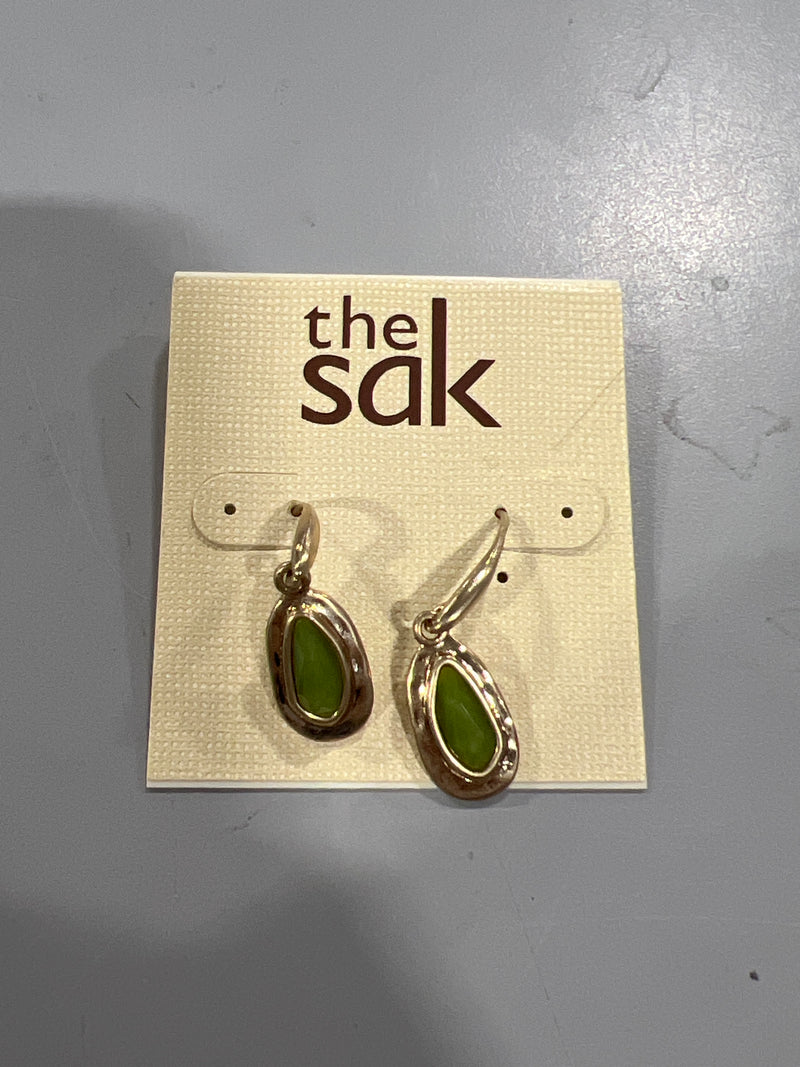 THE SAK OLIVINE EARRINGS - GOLD/GREEN - Brand New