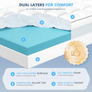 PAYHUIN QUEEN SIZE DUAL LAYER 4 INCH MEMORY FOAM MATTRESS TOPPER - WHITE - Brand New