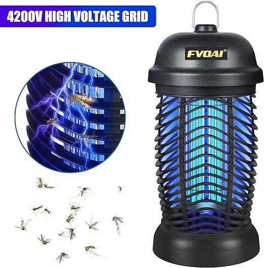 FVOAI Bug Zapper Electronic Mosquito Zapper Fly Zapper Outdoor Indoor - BLACK Like New