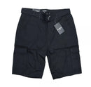 BLU ROCK NEW YORK 10" INSEAM CARGO POCKET W/BELT INCLUDED SHORTS MEN 36 - BLACK - Brand New
