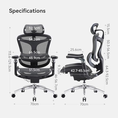 SIHOO Doro C300 Pro Ergonomic Office Chair with Ultra-Soft 6D Armrests - Black - Like New