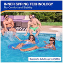 SWIMWAYS SPRING FLOAT INFLATABLE POOL LOUNGER HYPER-FLATE VALVE 6069485 BLUE - Like New