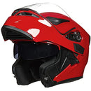 ILM Motorcycle Dual Visor Flip up Modular Full Face Helmet Model 902 (S, RED) - Brand New