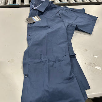 GALAXY BY HARVIC MEN'S SHORT SLEEVE DRESS SHIRT - SIZE: MEN 2XL - NAVY - Brand New