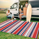 GarveeHome Outdoor Rug Mat for Patio, 8x10 Plastic Straw Rug, Modern Striped - Brand New