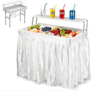 GENERIC FOLDING PARTY ICE COOLER TABLE WITH EXTRA STORAGE SHELF PORTABLE - WHITE - Like New