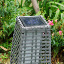 SOLAR RATTAN EFFECT 69CM TALL LED LIGHT OUTDOOR GARDEN FLOOR LAMP LANTERN - GRAY - Like New