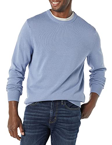 Amazon Essentials Men's Cotton Long-Slee Sleeve Sweater Light Blue L - Brand New