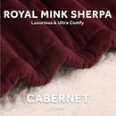 SUNBEAM ROYAL MINK SHERPA HEATED PERSONAL THROW BLANKET - CABERNET - NEW - Like New