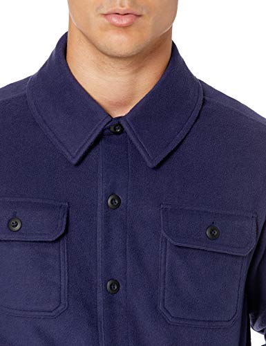 AMAZON ESSENTIALS MEN'S LONG-SLEEVE POLAR FLEECE SHIRT JACKET NAVY SIZE:M - Brand New