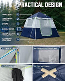 CORANI 14.1'X6.5'X9' INFLATABLE TENT FOR PORTABLE 4 PERSON CAMPING - NAVY/GREEN - Like New