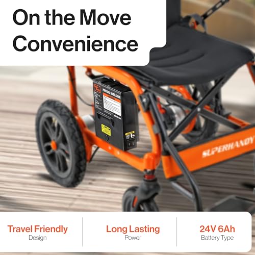 SuperHandy Extended-Life Wheelchair Battery 24V 6Ah Lithium GUT163 - Black - Like New