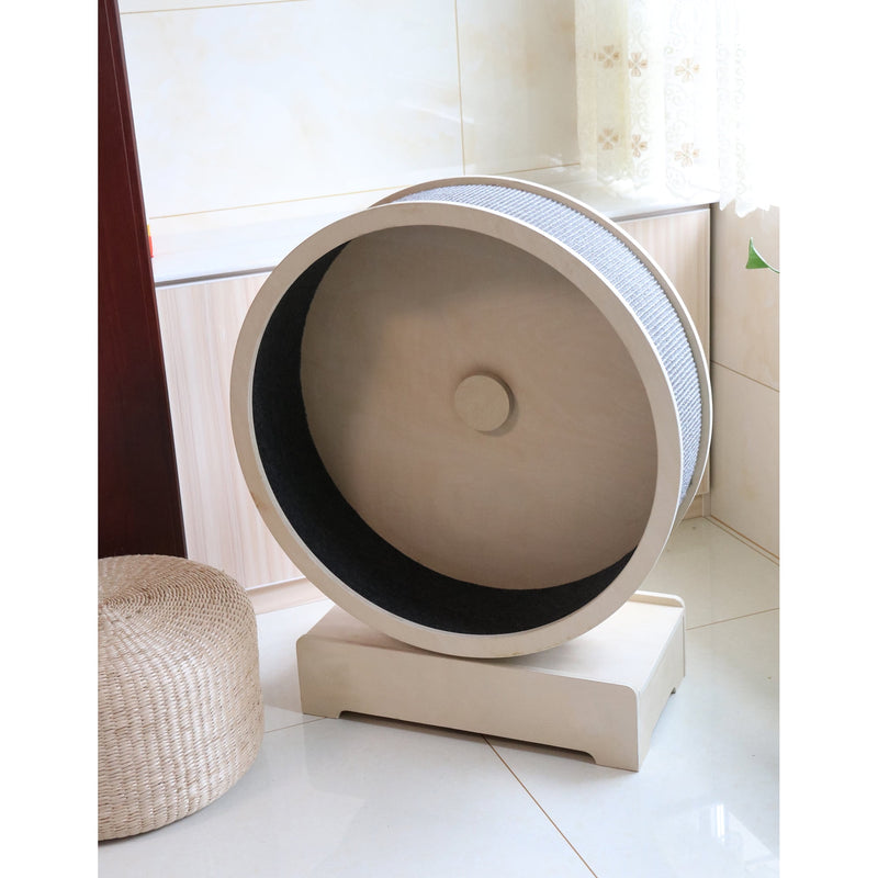 PENN-PLAX SPIN KITTY CAT EXERCISER WHEEL – 29.5” DIAMETER - BEIGE - Like New