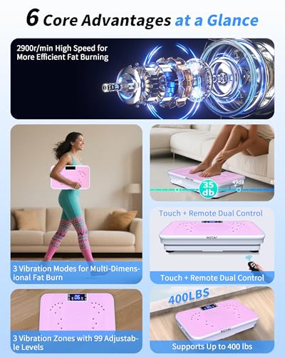 ROTAI SHAKE PLATE VIBRATION EXERCISE MACHINE-LYMPHATIC DRAINAGE - BABY PINK - Like New