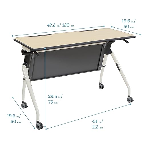 ECR4Kids Double Nesting Mobile Desk Portable Table ELR-24109 Maple/Grey - Like New