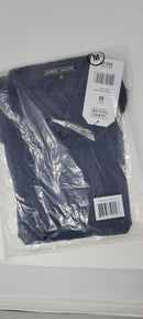 JAMES TAILOR MEN'S SHORT SLEEVE KNIT BUTTON DOWN SHIRT - SIZE: MEN M - NAVY - Brand New