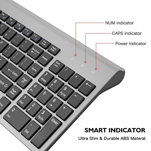 CIMETECH EASYTYPING KF10 WIRELESS KEYBOARD AND MOUSE COMBO SCISSOR SWITCH - GREY Like New