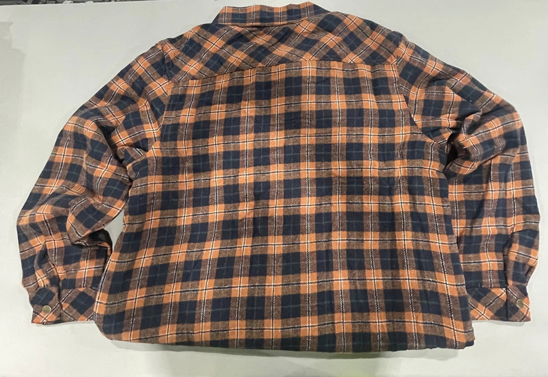 EURO JOY MEN'S FLANNEL SHERPA-LINED SHIRT JACKET - SIZE: MEN L - GOLD/BLACK - Brand New
