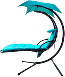 BALANCEFROM HANGING CURVED CHAISE LOUNGE CHAIR SWING - AQUA - Like New