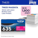BROTHER GENUINE TN635M STANDARD YIELD TONER CARTRIDGE, 1 PACK - MAGENTA - Brand New