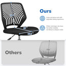 Yaheetech Small Desk Chair, Armless Adjustable Swivel Seat, Black - Brand New