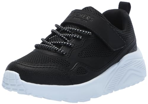 Skechers Boy's Uno Lite-worlo Sneaker Black/White Size Youth 10.5 - Like New